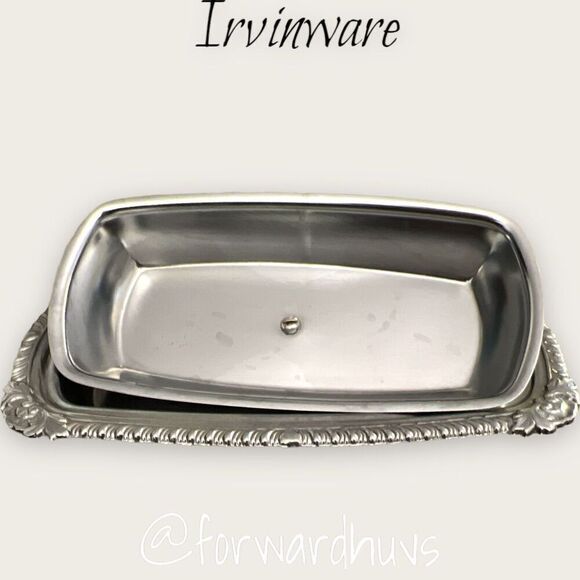 Irvinware Silver Tone Butter Dish, Sugar & Creamer Dish and Salt & Pepper Shaker - Picture 5 of 13